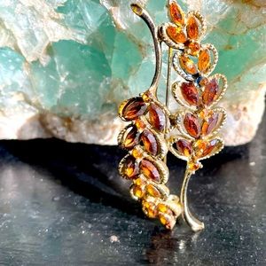 Vintage Rhinestone Wheat Broach